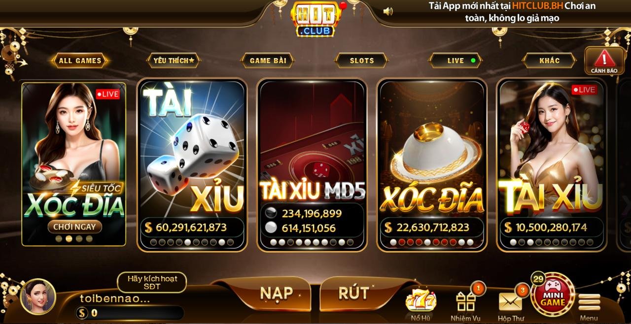Điều kiện nạp rút HitClub