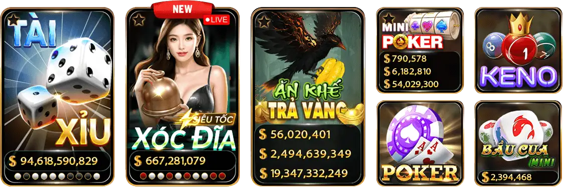 Các trò chơi nổi bật tại HitClub